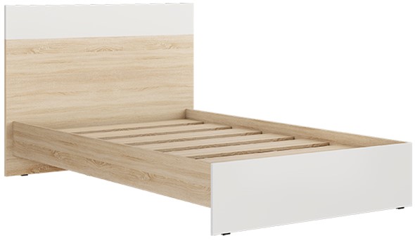 Кровать полутороспальная Кр-44 Лайт 120х200 Дуб Сонома/Белый в Элисте - изображение