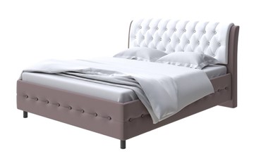 Кровать полутороспальная Como (Veda) 4 140х200, Экокожа (Коричневый с белым) в Элисте
