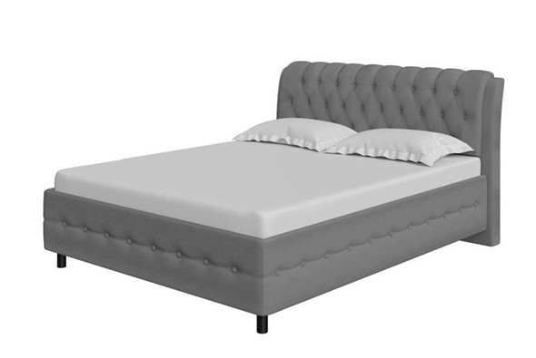 1,5-спальная кровать Como (Veda) 4 140х200, Велюр (Forest 17 Серый) в Элисте - изображение