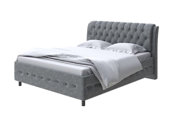 Полутороспальная кровать Como (Veda) 4 140х200, Велюр (Gratta 4 Серый космос) в Элисте - изображение