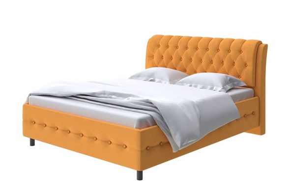 Кровать полутороспальная Como (Veda) 4 140х200, Велюр (Scandi Cotton 18 Шафран) в Элисте - изображение