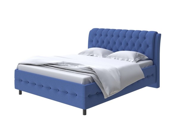 1,5-спальная кровать Como (Veda) 4 140х200, Велюр (Scandi Cotton 23 Кобальт) в Элисте - изображение