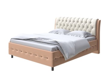 Полутороспальная кровать Como (Veda) 4 160х200, Экокожа (Латунный перламутр/Молочный перламутр) в Элисте