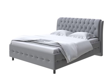 Полутороспальная кровать Como (Veda) 4 160х200, Экокожа (Темно-серый с серым) в Элисте