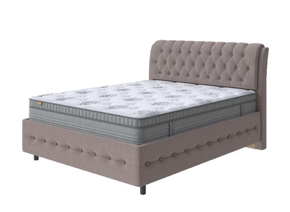 Кровать полутороспальная Como (Veda) 4 Grand 160х200, Велюр (Scandi Cotton 24 Капучино) в Элисте - изображение