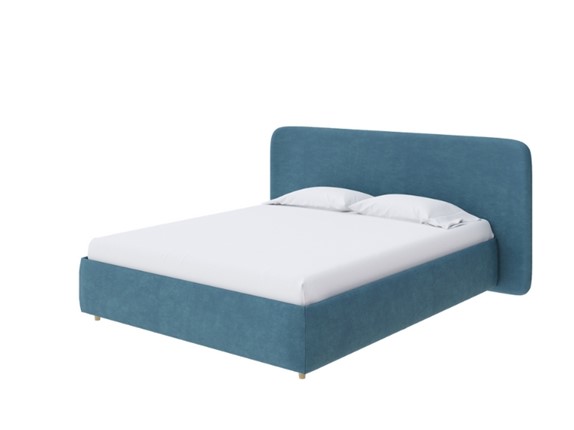 Кровать с бельевым ящиком Lorena 140x200, Микрофибра (Diva Синий) в Элисте - изображение