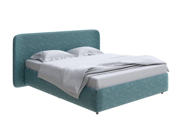 Кровать с бельевым ящиком Lorena 140x200, Велюр (Gratta 5 Морская лагуна) в Элисте - изображение