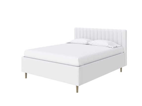 Кровать с бельевым ящиком Madison Lite 140x200, Экокожа (Белый) в Элисте - изображение
