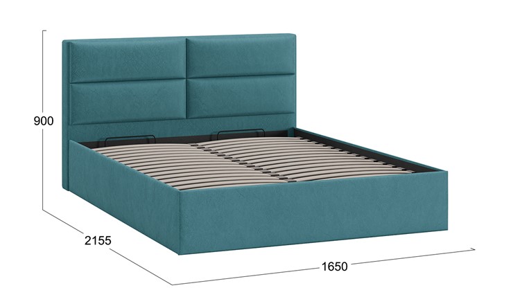 Кровать с подъемным механизмом Глосс Тип 1 (Микровелюр Wellmart Indigo) в Элисте - изображение 1