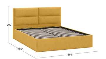 Кровать с механизмом двуспальная Глосс Тип 1 (Микровелюр Wellmart Yellow) в Элисте - предосмотр 1