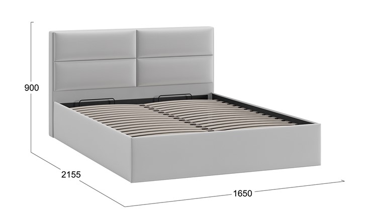Кровать с механизмом 2-спальная Глосс Тип 1 (Велюр Confetti Silver) в Элисте - изображение 1