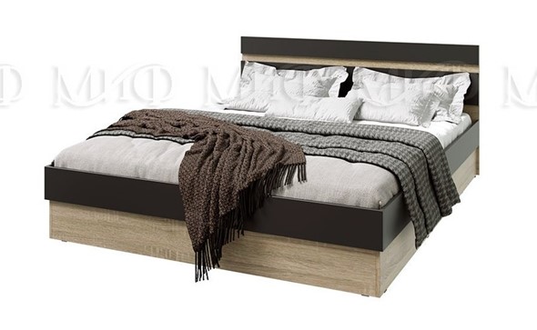 Кровать с механизмом 2-спальная Ким, Графит софт, сонома 160 в Элисте - изображение
