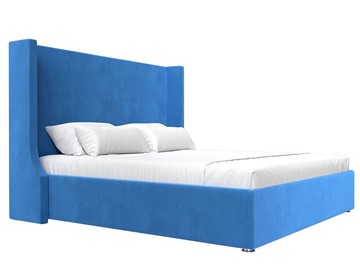 Кровать с механизмом 2-спальная Ларго 160, Голубой (Велюр) в Элисте - предосмотр 4