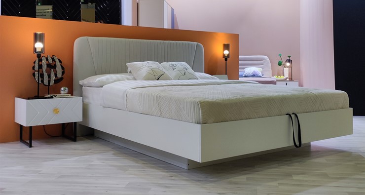 Кровать с механизмом 2х-спальная Марсель-11 (Белый, ткань Catania white) 1600 в Элисте - изображение 4