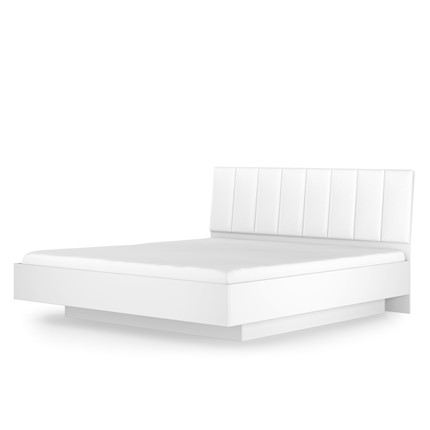 Кровать с механизмом 1.5-спальная Марсель-7 (Белый, экокожа polo белая) 1400 в Элисте - изображение