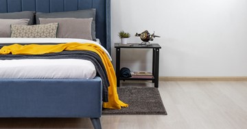 Кровать с механизмом 2-спальная Мелисса 160,арт. Тори 83 велюр (серо-синий) + кроватное дно в Элисте - предосмотр 4