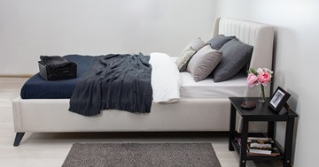 Кровать с механизмом 2-спальная Мелисса 180,арт. Тори 56 велюр (светло-бежевый) + кроватное дно в Элисте - предосмотр 5