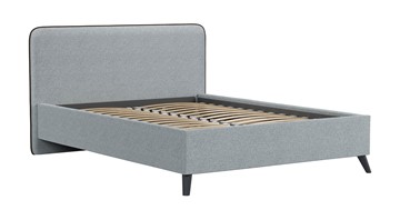 Кровать с механизмом Миа, 140 Bravo grey (серый) / кант Лайт 10 Велюр (коричневый) + кроватное дно в Элисте - предосмотр 1