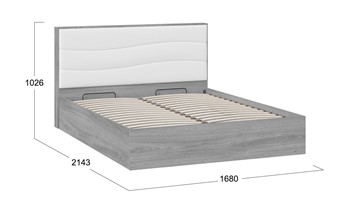 Кровать с механизмом двуспальная Миранда тип 1 (Дуб Гамильтон/Белый глянец) в Элисте - предосмотр 1