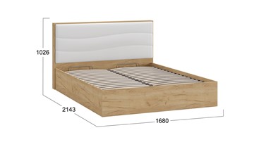 Кровать с механизмом 2-спальная Миранда тип 1 (Дуб крафт золотой/Белый глянец) в Элисте - предосмотр 1