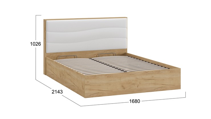 Кровать с механизмом 2-спальная Миранда тип 1 (Дуб крафт золотой/Белый глянец) в Элисте - изображение 1