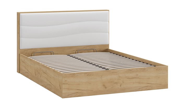Кровать с механизмом 2-спальная Миранда тип 1 (Дуб крафт золотой/Белый глянец) в Элисте - изображение 2