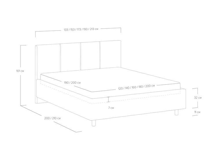 Кровать с подъемным механизмом Prato 200х190 в Элисте - изображение 7