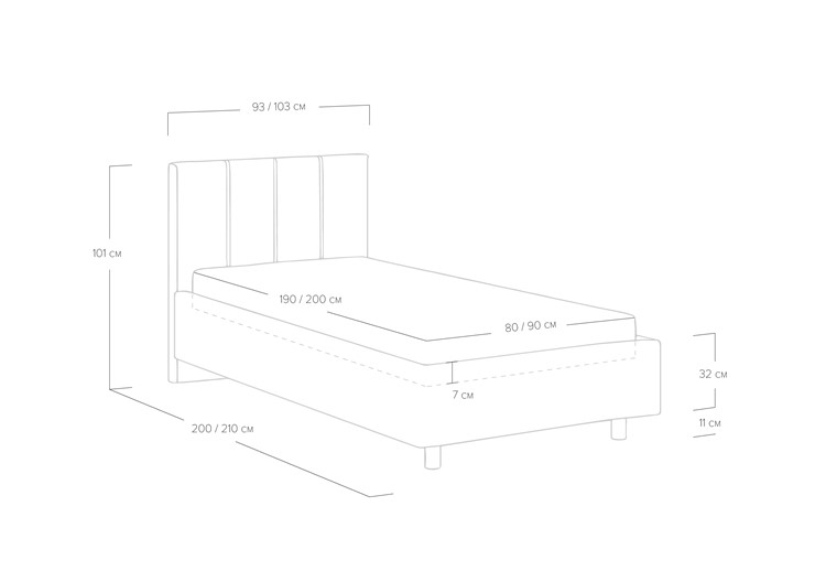 Кровать с механизмом Prato 80х190 в Элисте - изображение 6