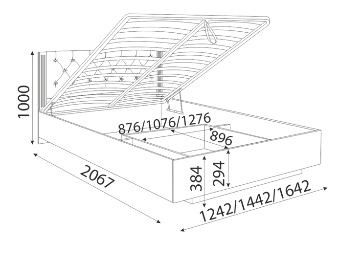 Кровать с подъемным механизмом Тиффани М41 в Элисте - изображение 3