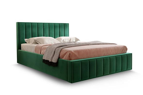 Кровать с механизмом 2-спальная Вена 1800 с ящиком, Велюр Мора зеленый в Элисте - изображение