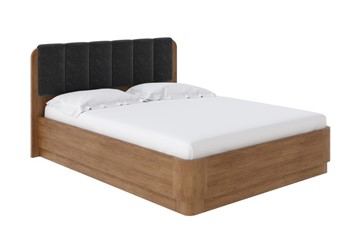Двуспальная кровать с механизмом Wood Home 2 160х200, Рогожка (Антик (сосна) с брашированием/Бентлей Серый космос) в Элисте - предосмотр