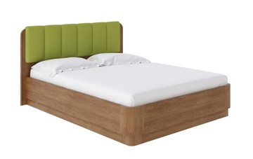 Кровать с подъемным механизмом Wood Home 2 160х200, Рогожка (Антик (сосна) с брашированием/Тетра Яблоко) в Элисте