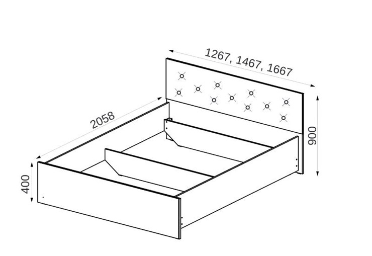 Кровать Анита с ортопедическим основанием 140*200 в Элисте - изображение 1