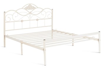 Кровать с основанием Federica (mod. AT-881) дерево гевея/металл, 160*200 (Queen bed), Белый (butter white) в Элисте - предосмотр 1