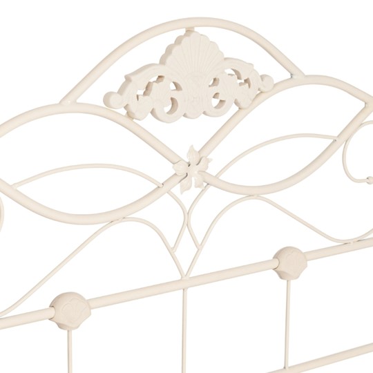 Кровать с основанием Federica (mod. AT-881) дерево гевея/металл, 160*200 (Queen bed), Белый (butter white) в Элисте - изображение 4
