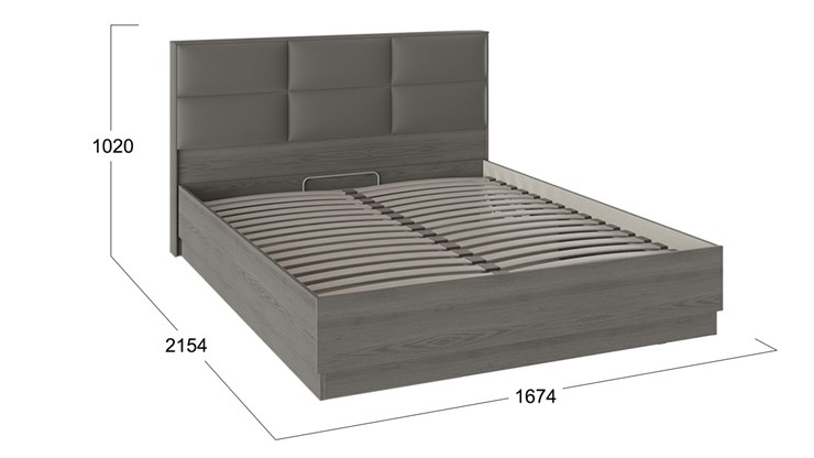 Кровать с подъемным механизмом с мягким изголовьем Либерти, Хадсон/Ткань Грей СМ-297.01.002 в Элисте - изображение 2
