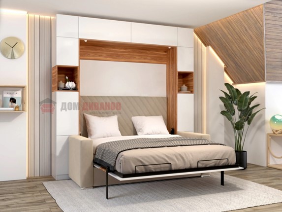 Кровать-шкаф с диваном Аделина 1600х2000 в Элисте - изображение