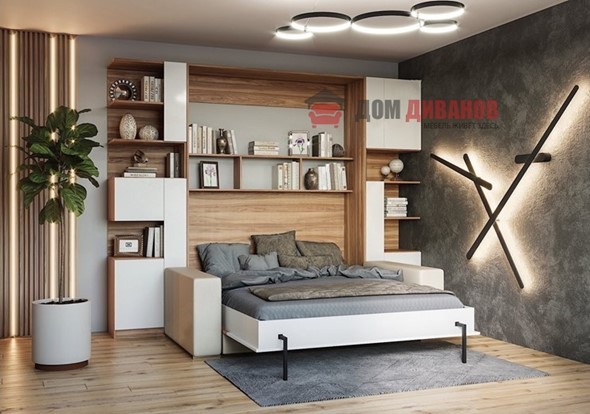 Кровать-шкаф с диваном Дина, 1200х2000 в Элисте - изображение