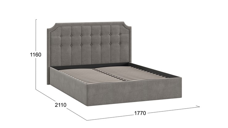 Кровать 2-спальная Анабель Тип 1 (Велюр Мокко темный) в Элисте - изображение 2