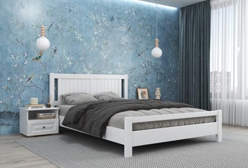 Двуспальная кровать Ванесса из массива сосны (Белый Античный) 160х200 в Элисте - предосмотр 1