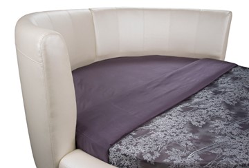 Круглая кровать Luna 200х200, Экокожа (Белый) в Элисте - предосмотр 1