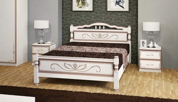 Кровать в спальню Карина-5 (Дуб Молочный) 160х200 в Элисте - изображение