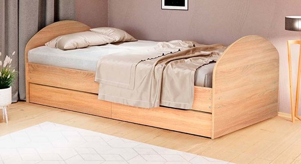 Кровать спальная 900х2000 со средником и высокой ножной спинкой в Элисте - изображение
