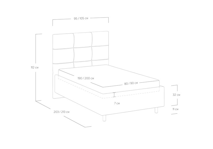 Кровать 1-спальная Caprice 80х190 с основанием в Элисте - изображение 5