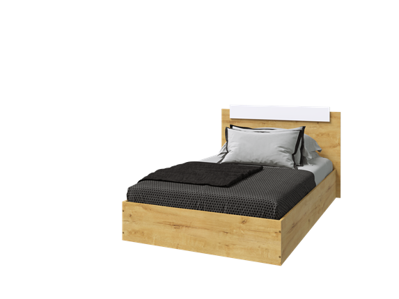 Кровать односпальная Эко 900 ЛДСП, Дуб вотан/Белый в Элисте - изображение