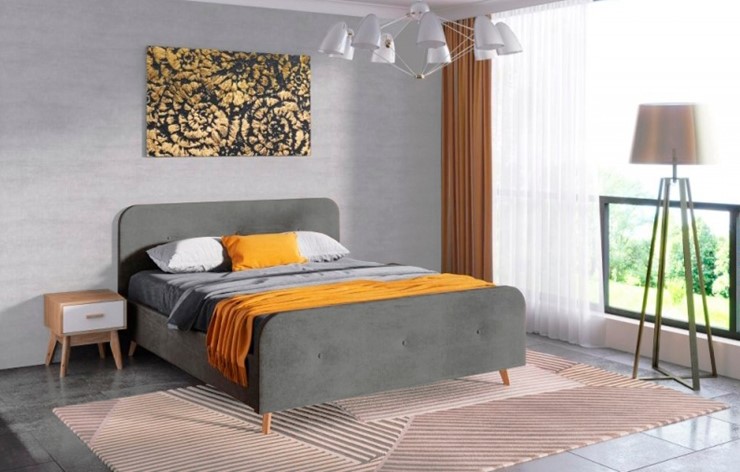 Односпальная кровать Сиерра 900 (с основанием) Торонто серый в Элисте - изображение 1