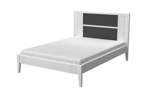 Кровать полуторная Бетти из массива сосны (Белый Античный) 140х200 в Элисте - изображение