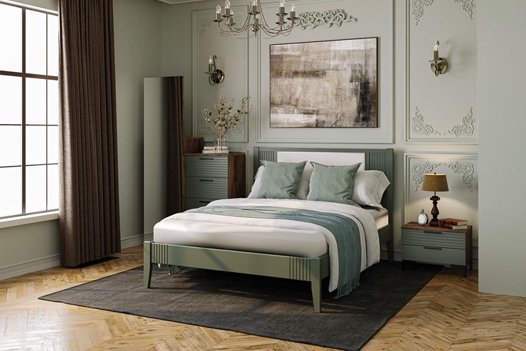 Кровать 1.5-спальная Бетти из массива сосны (Оливковый) 160х200 в Элисте - изображение 2