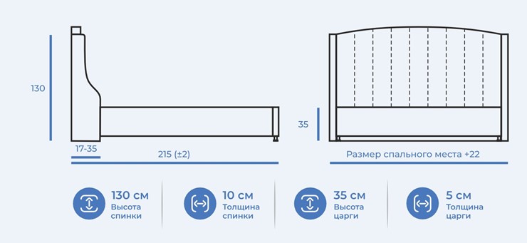 Кровать Доминика 140х200 с подъемным механизмом и дном в Элисте - изображение 6