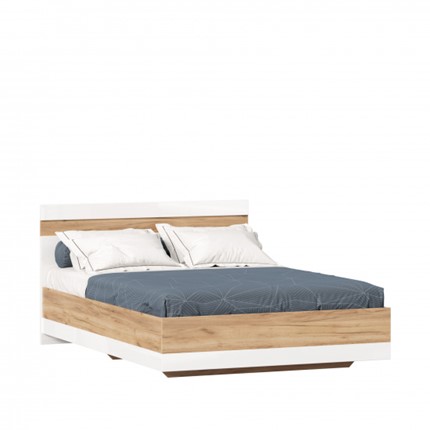 Полутороспальная кровать Фиджи 1400 ЛД 659.079, Дуб золотой/Белый в Элисте - изображение